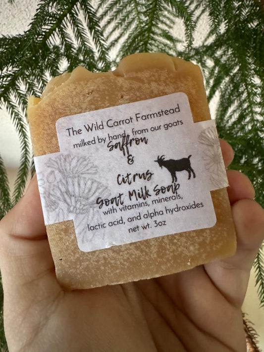 Saffron & Citrus Goat Milk Soap Bar (7oz)