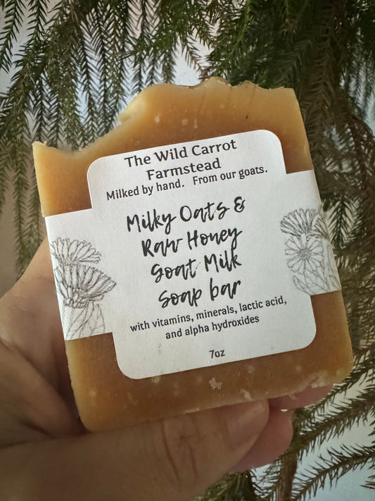 Milky Oats & Raw Honey Goat Milk Soap (7oz)