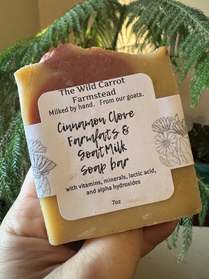 Cinnamon Clove Farm Fats & Goat Milk Soap (7oz bar)