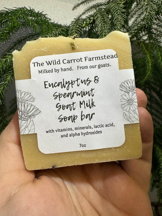 Eucalyptus and Spearmint Goat Milk Soap (7oz Bar)