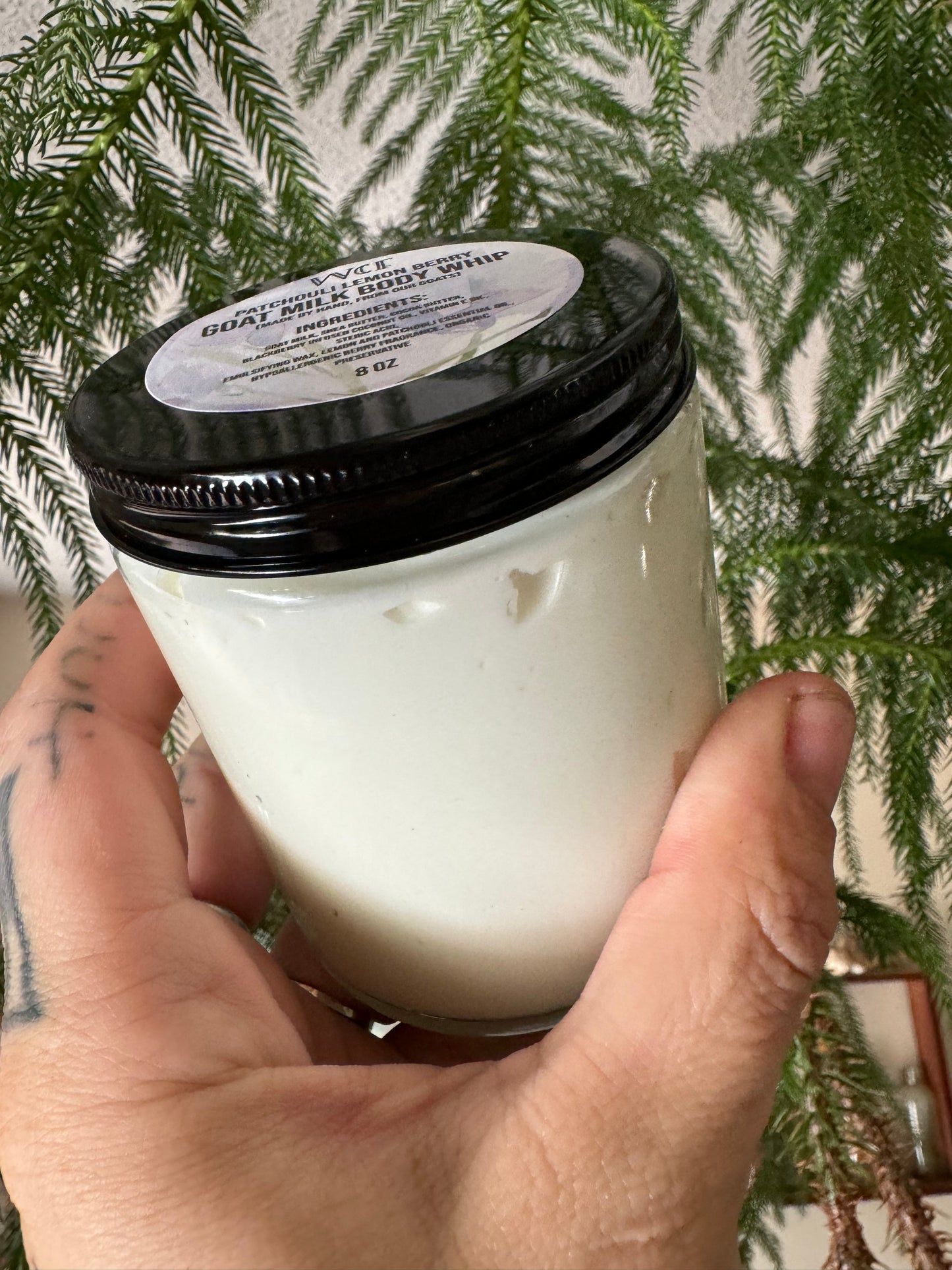 Patchouli Lemon Berry Goat Milk Whip (8oz glass jar)