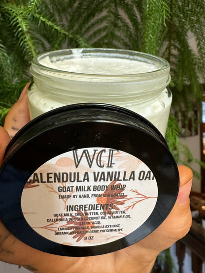 Calendula Vanilla Oat Goat Milk Whip (8oz glass jar)