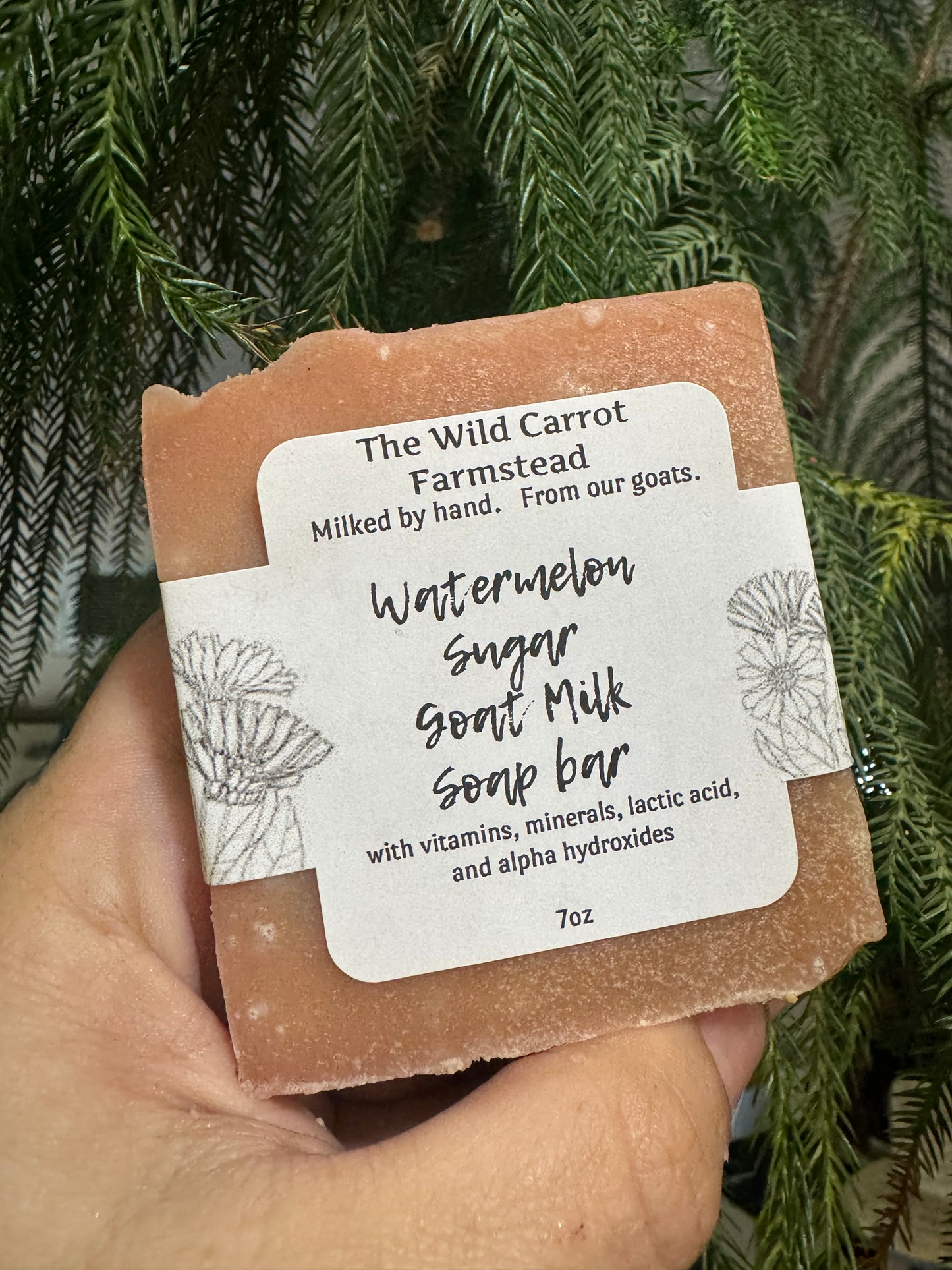 Watermelon Sugar Goat Milk Soap Bar (large 7oz bar)