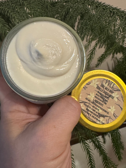 Vanilla Sandalwood Goat Milk Whip (8oz glass jar)