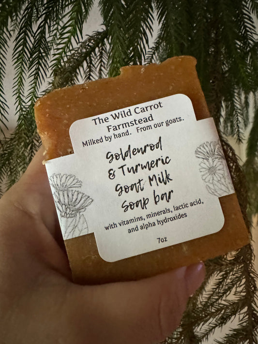 Goldenrod & Turmeric Skin-Brightening Goat Milk Soap (7oz bar)