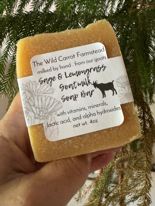 Sage & Lemongrass Goat Milk Soap (large 7oz bar)