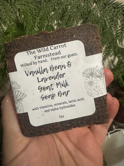 Vanilla Bean & Lavender Goat Milk Soap Bar (7oz)